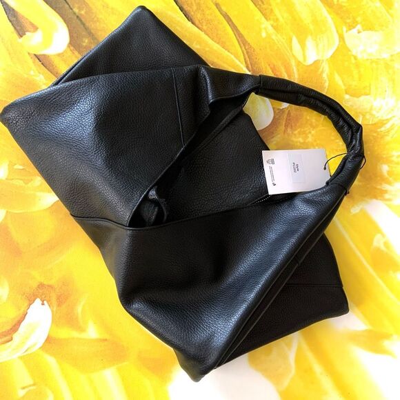 New✨ Italian Genuine Leather Large Slouchy Triangle Hobo Bag - Picture 2 of 10